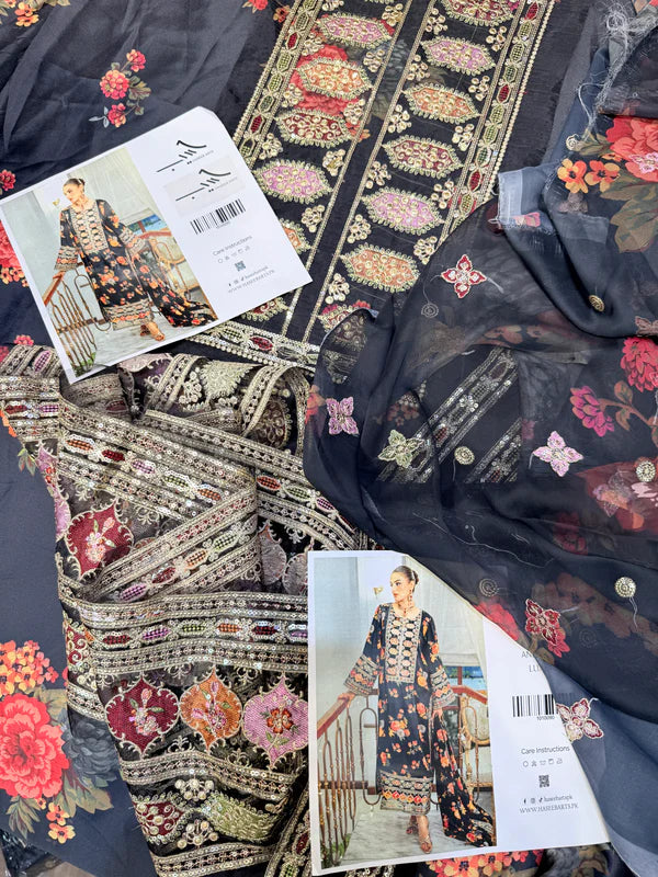 ANEELAS SILK PRINT BLACK