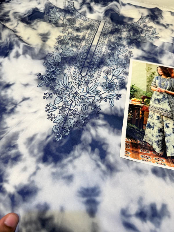 SAPHIRE PRINTED SILK LAWN