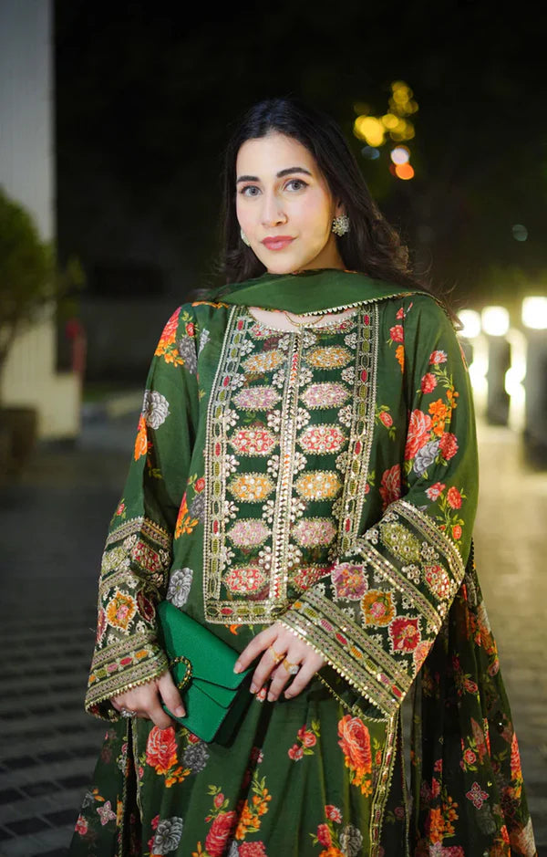 ANEELAS SILK PRINT GREEN