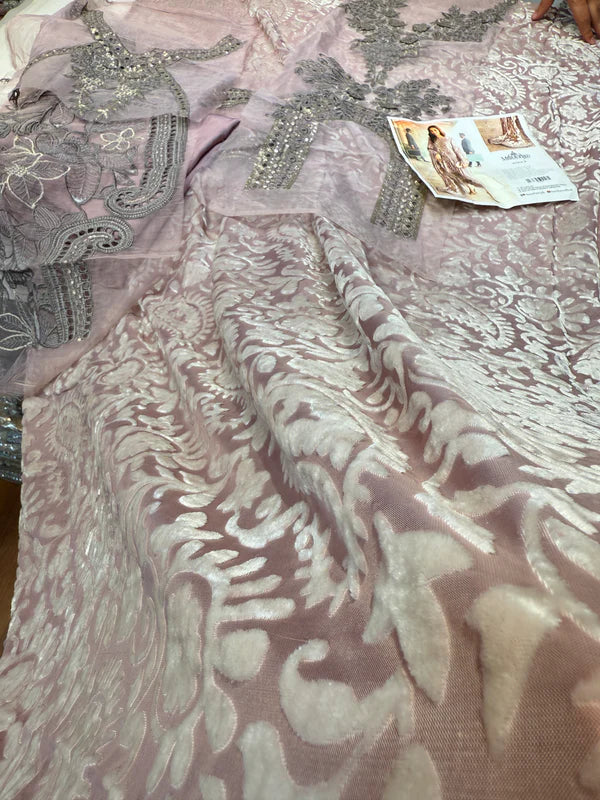 VELVEL PALACHI 3PC UNSTICHED MB PINK