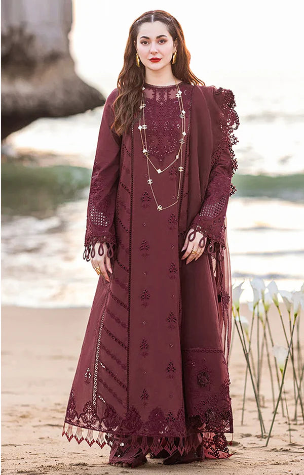 QALAMKAR AISHA VISCOSE DARK MEROON