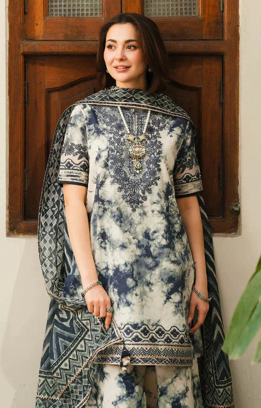 SAPHIRE PRINTED SILK LAWN